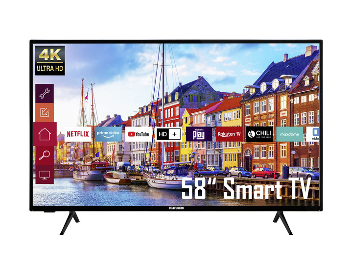 - Telefunken 4K-Ultra-HD-LED-Fernseher, in Farbe SCHWARZ