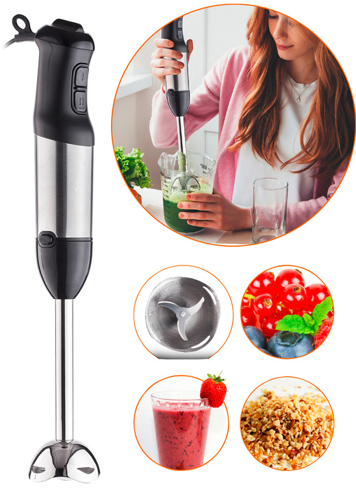 Küchengeräte - Stabmixer mit ergonomischem Design, in Farbe SCHWARZ-SILBER Ansicht 1
