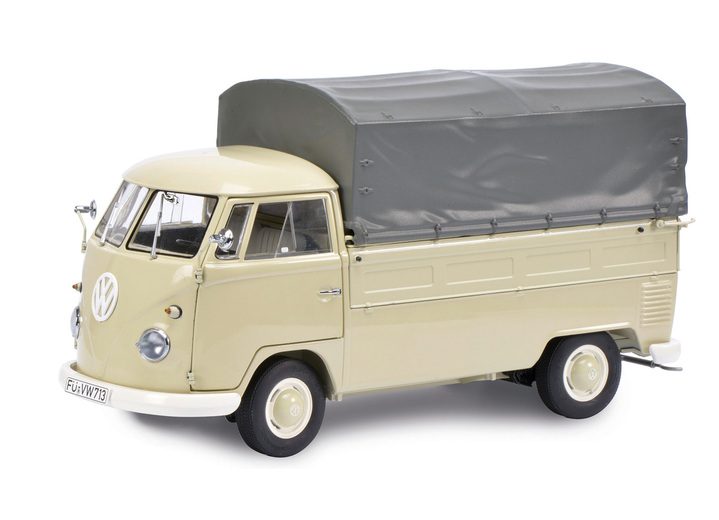 Sammlermodelle - VW T1 Pritschenwagen mit Plane, in Farbe BEIGE