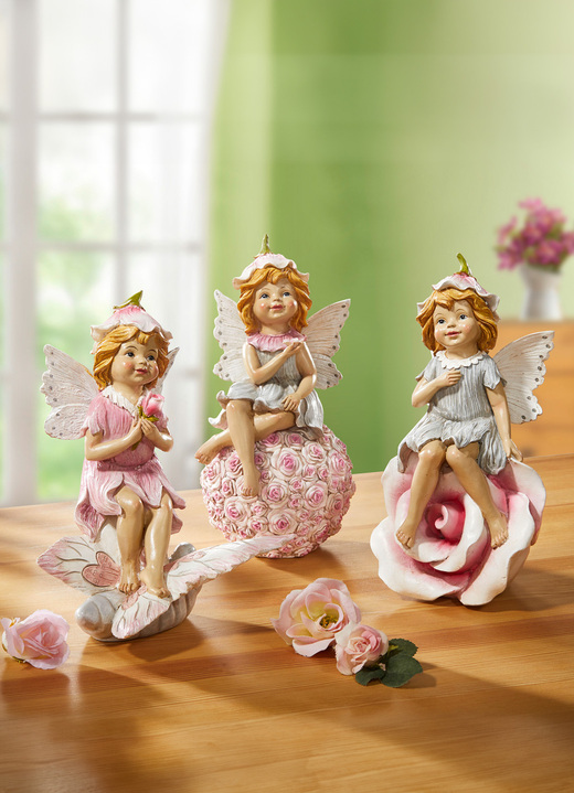 Figuren - Zauberhafte Elfen, in Farbe ROSA, in Ausführung Elfe auf Rosenblüte Ansicht 1