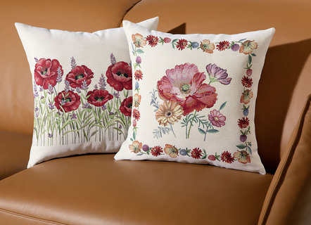 Kissenbezüge mit farbenprächtigen Blumenmotiven