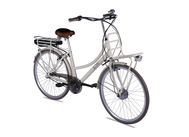 Mobilität - Llobe Damen-Akku-City-Bike mit Aluminiumrahmen, in Farbe BEIGE, in Ausführung 36V/10,4 Ah Lithium-Ionen-Akku, Reichweite ca. 70 km Ansicht 1