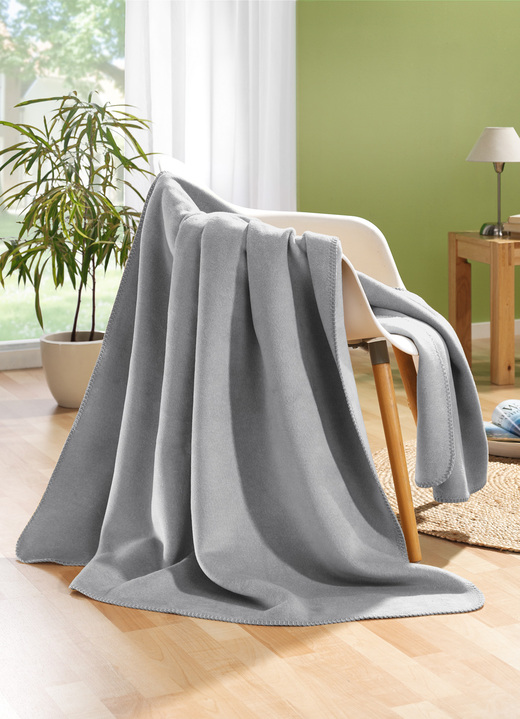 Decken - Wohndecke mit Festonstich-Einfassung, in Farbe GRAU Ansicht 1