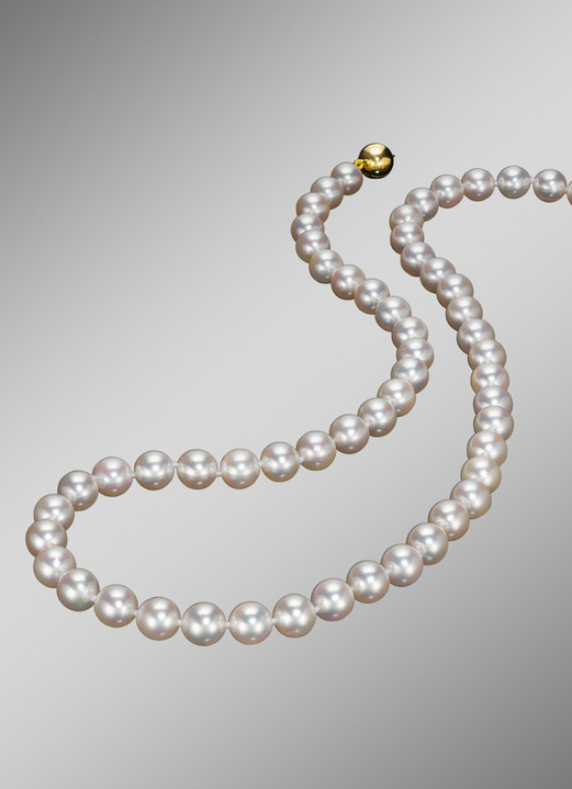 mit Perlen - Luxuriöse Halskette mit Akoya-Perlen, in Farbe  Ansicht 1