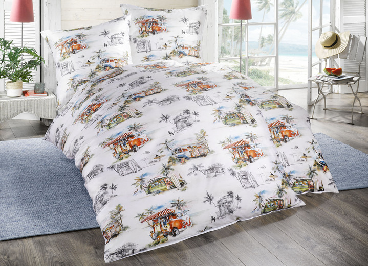 - Mako-Satin Bettwäsche-Garnitur von Janine, in Größe 112 (80/80 cm + 135/200 cm) bis 115 (80/80 cm + 155/220 cm), in Farbe BUNT