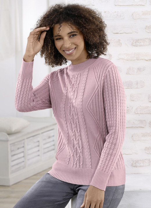 Pullover - Pullover mit Schurwolle Pullover - Pullover mit Schurwolle, in Größe 038 bis 054, in Farbe ROSENQUARZ