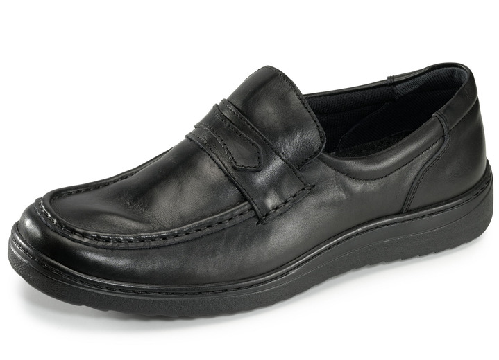 - Slipper mit Lederspange, in Größe 040 bis 046, in Farbe SCHWARZ Ansicht 1