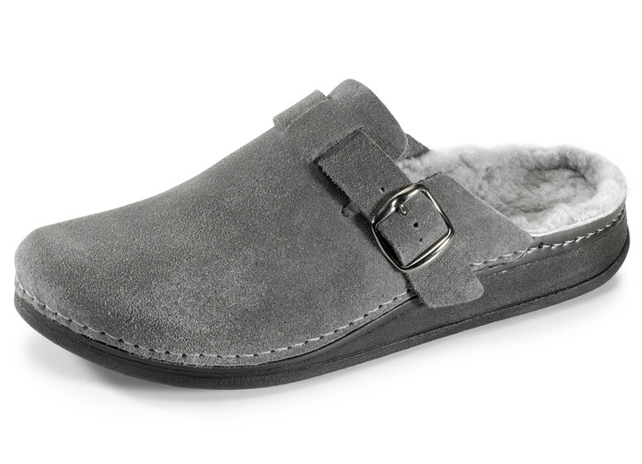 - Mubb Pantolette mit verstellbarer Spange, in Größe 040 bis 046, in Farbe GRAU