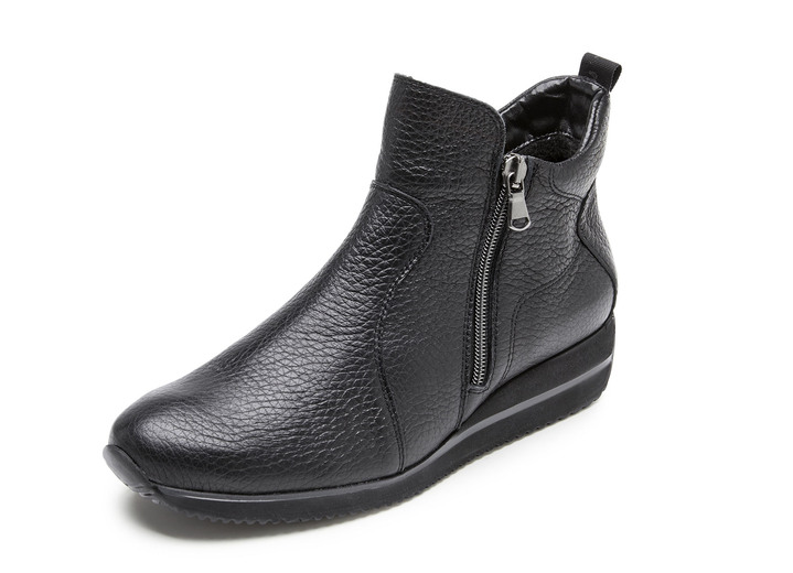 Komfortschuhe - Waldläufer, bequeme Damen-Stiefeletten, Weite H, aus Hirschleder, in Größe 3 1/2 bis 8, in Farbe SCHWARZ Ansicht 1
