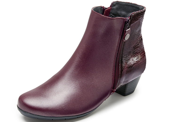 Komfortschuhe - ELENA EDEN, elegante Damen-Stiefeletten, Weite G, mit herausnehmbarem Fußbett, in Größe 036 bis 042, in Farbe BURGUND Ansicht 1