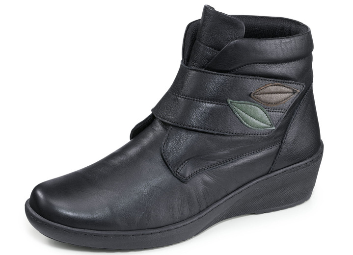 Komfortschuhe - Gemini Stiefelette aus weichem Rind-Nappaleder, in Größe 036 bis 042, in Farbe SCHWARZ Ansicht 1