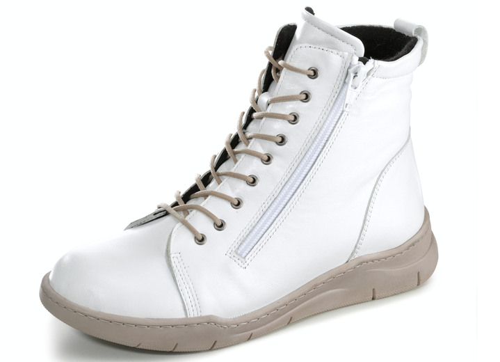 - Gemini Stiefelette mit zwei Reißverschlüsse, in Größe 036 bis 042, in Farbe WEISS Ansicht 1