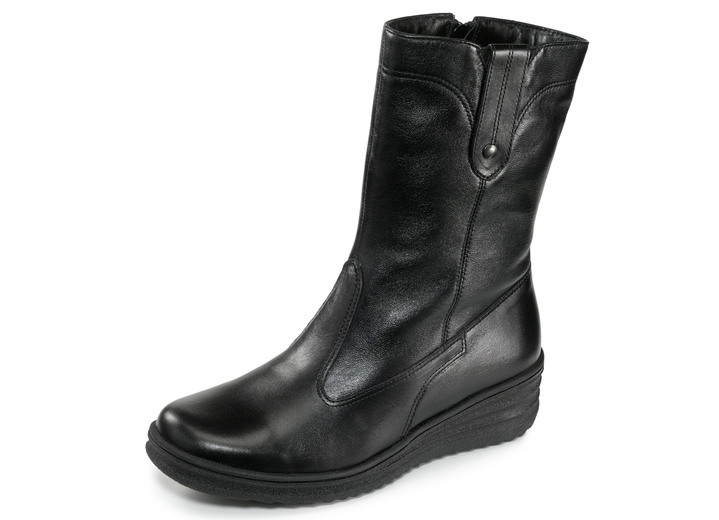 Komfortschuhe - ELENA EDEN, gefütterte Damen-Stiefel, Winterschuhe, Weite H, mit Lammfell, in Größe 036 bis 041, in Farbe SCHWARZ Ansicht 1