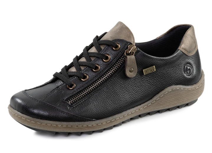 Komfortschuhe - Remonte, bequeme Damen-Sneaker, Weite G, mit herausnehmbarem Fußbett, in Größe 036 bis 042, in Farbe SCHWARZ-BRAUN Ansicht 1