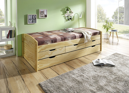 Funktionsbett aus massivem Kiefernholz