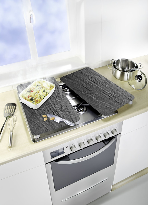 Haushalt - Herdabdeckplatten Schiefer, 2er-Set, in Farbe SCHIEFER Ansicht 1