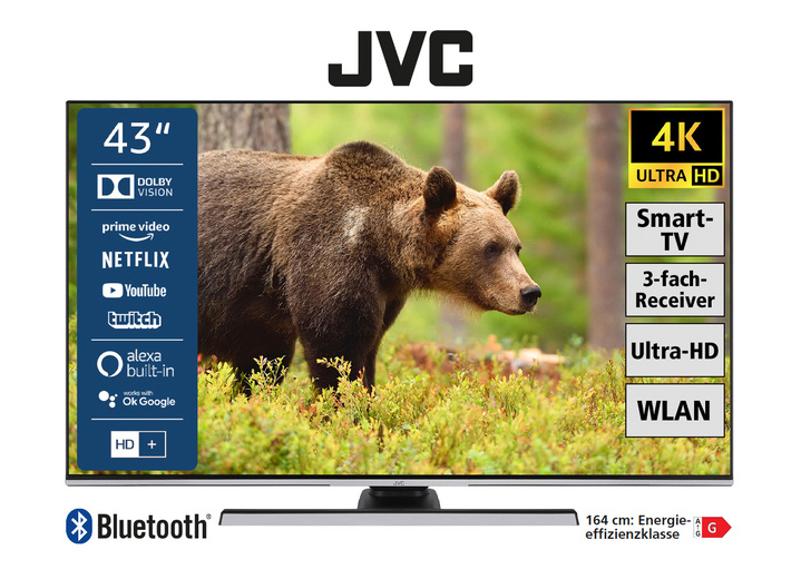 Fernseher - LED-Fernseher mit 4K-Ultra-HD-Auflösung, in Farbe SCHWARZ Ansicht 1