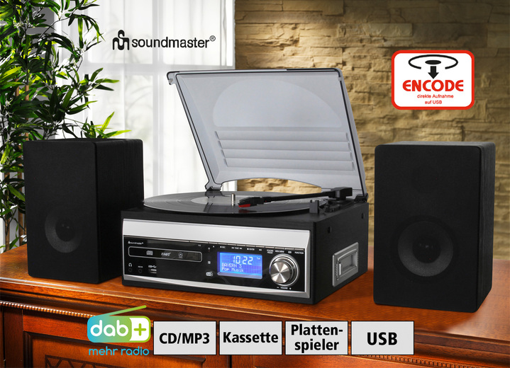 Modern - Soundmaster MCD1820SW Stereoanlage mit vielen Funktionen, in Farbe SCHWARZ Ansicht 1