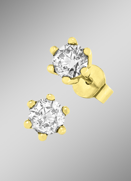 mit Diamanten - Ohrstecker mit Brillanten, in Farbe