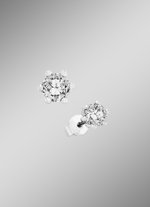 mit Diamanten - Solitär-Ohrstecker mit Brillanten, in Farbe  Ansicht 1