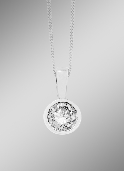 mit Diamanten - Solitär-Anhänger mit Brillant, in Farbe