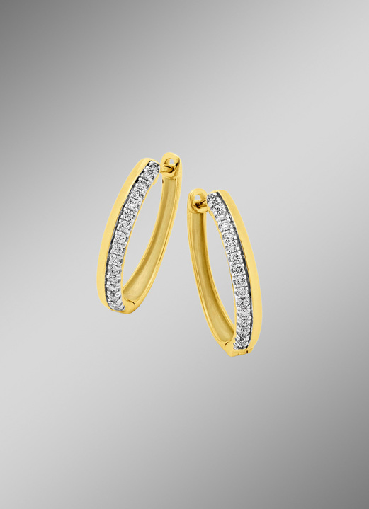 mit Diamanten - Edle Ohrringe mit Brillanten, in Farbe  Ansicht 1