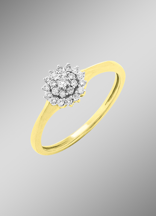 mit Diamanten - Klassischer Damenring mit Brillanten, in Größe 160 bis 220, in Farbe  Ansicht 1
