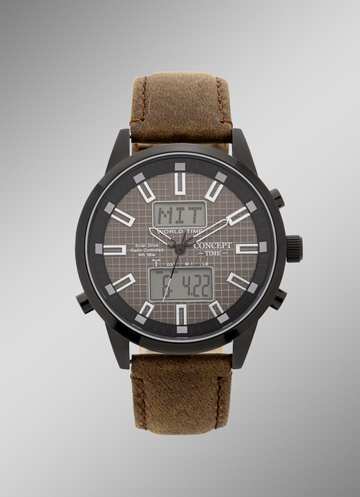 - Concept Time-Funk-Solar-Herrenuhr mit Edelstahlgehäuse, in Farbe  Ansicht 1