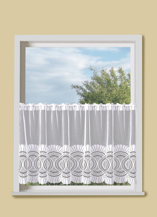 Landhaus & Küche - Kurzstore mit Stangendurchzug, in Größe 828 (H50xB145 cm) bis 889 (H78xB170 cm), in Farbe WEISS Ansicht 1