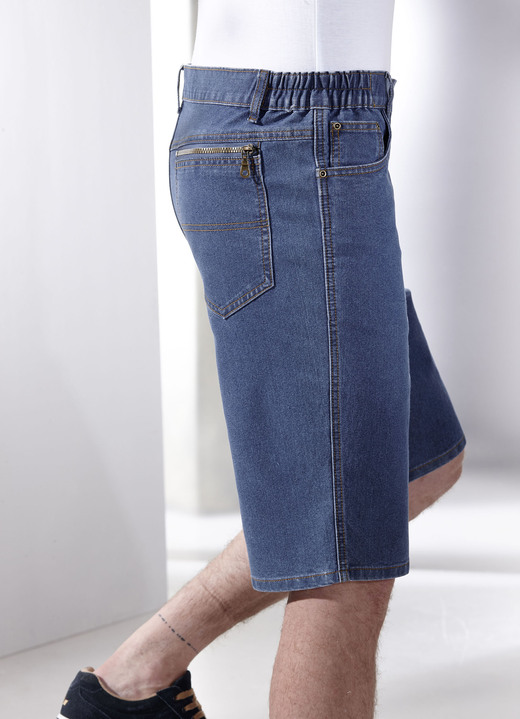 - Jeans-Bermudas mit Dehnbundeinsätzen in 3 Farben, in Größe 024 bis 060, in Farbe HELLJEANS Ansicht 1