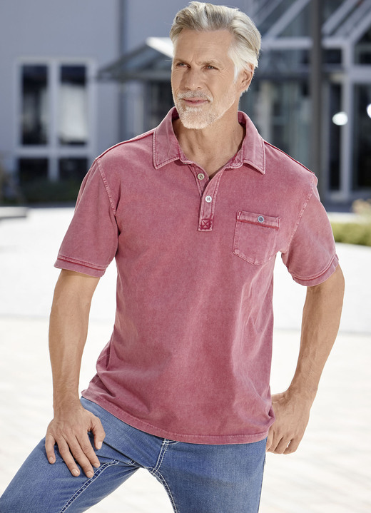 Hemden, Pullover & Shirts - Poloshirt in 3 Farben, in Größe 046 bis 062, in Farbe ROT Ansicht 1