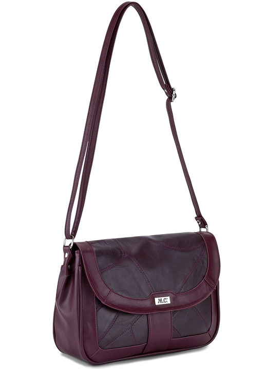 - Patchwork-Tasche aus Nappaleder, in Farbe BORDEAUX Ansicht 1