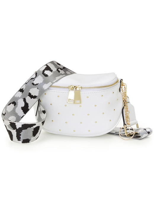 - Laurina Gürteltasche mit Riemen in Raubtierfell-Optik, in Farbe WEISS Ansicht 1