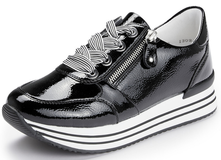 Komfortschuhe - Remonte Sneaker mit effektvoller Schnürung, in Größe 036 bis 042, in Farbe SCHWARZ Ansicht 1