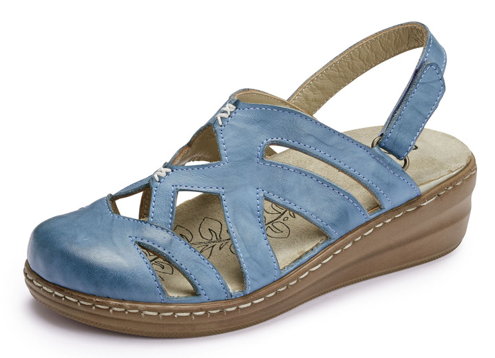 - Gemini Sandale aus schattiertem Rind-Nappaleder, in Größe 036 bis 042, in Farbe JEANS Ansicht 1