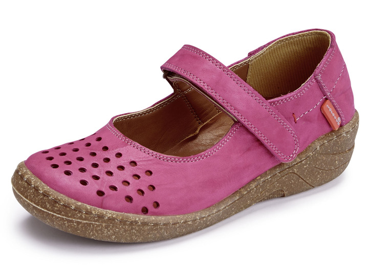 Komfortschuhe - ELENA EDEN Slipper aus schattiertem Nappaleder, in Größe 036 bis 042, in Farbe FUCHSIA Ansicht 1