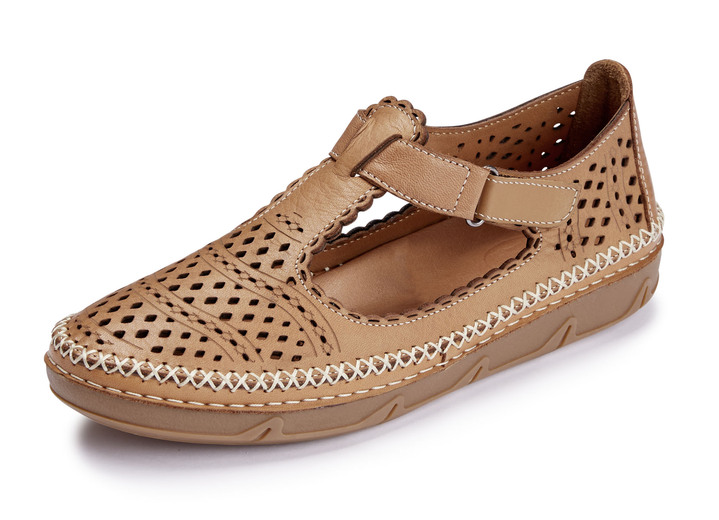 Komfortschuhe - ELENA EDEN Slipper aus Rind-Nappaleder, in Größe 036 bis 043, in Farbe COGNAC Ansicht 1
