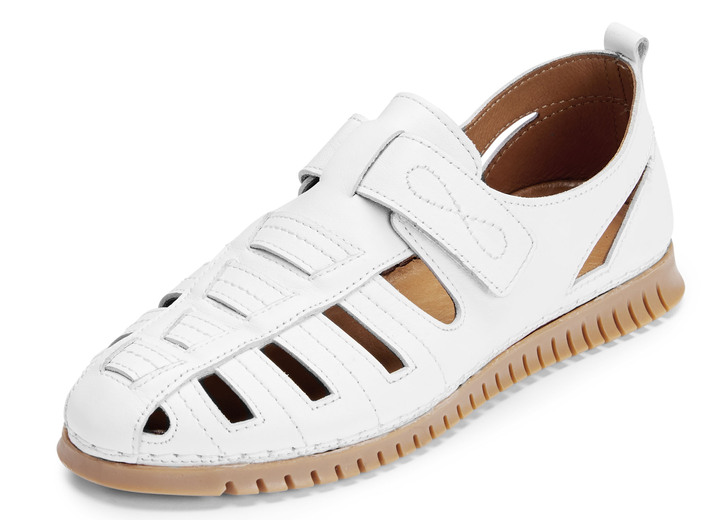 Komfortschuhe - Gemini Slipper mit luftigen Durchbrüchen, in Größe 036 bis 042, in Farbe WEISS Ansicht 1