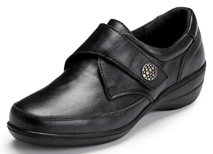 Komfortschuhe - ELENA EDEN, bequeme Damen-Slipper, WeiteH, mit herausnehmbarem Fußbett, in Größe 036 bis 043, in Farbe SCHWARZ Ansicht 1
