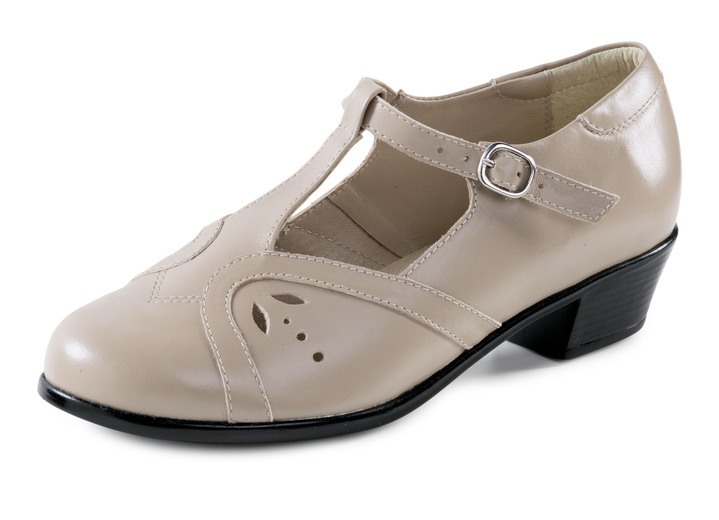 Komfortschuhe - ELENA EDEN Pumps mit luftiger Zierlochung, in Größe 036 bis 042, in Farbe BEIGE Ansicht 1