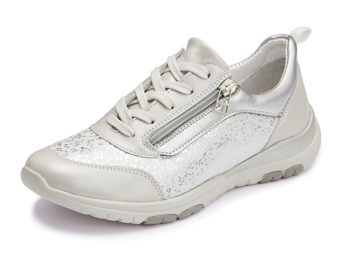 Komfortschuhe - ELENA EDEN Sneaker mit Schnürung, in Größe 035 bis 042, in Farbe WEISS-SILBER Ansicht 1