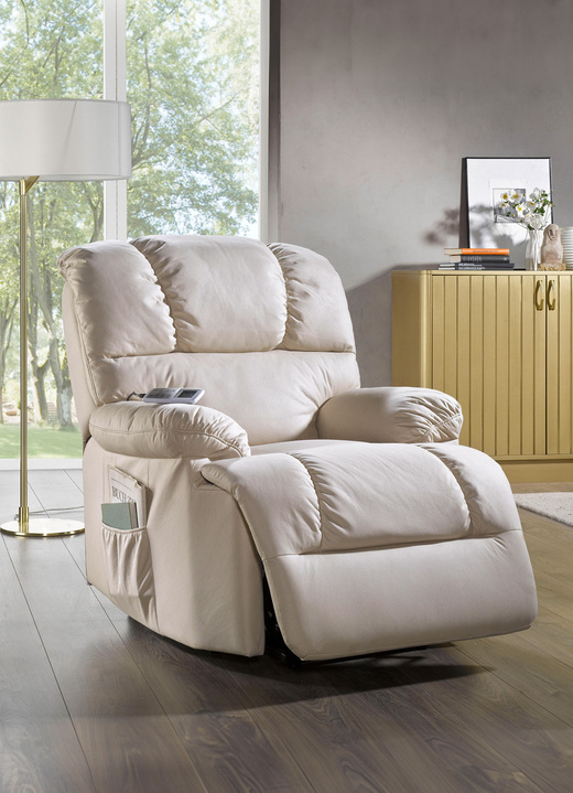 TV- & Relaxsessel - Relaxsessel mit komfortabler Kippfunktion, in Farbe CREME, in Ausführung Relaxsessel, mechanisch verstellbar Ansicht 1