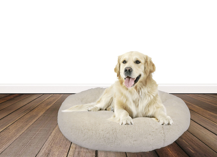 Sonstiges - Ultraflauschiges Hunde-/Katzenbett aus Premiumplüsch, in Farbe BEIGE, in Ausführung Größe S: ø 58 cm Ansicht 1