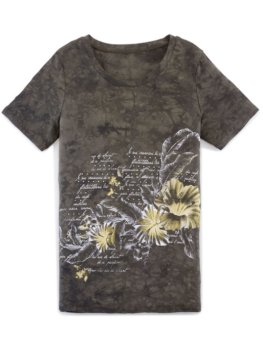 Shirts - Shirt in akuteller Batik-Optik in 2 Farben, in Größe 038 bis 054, in Farbe KHAKI Ansicht 1