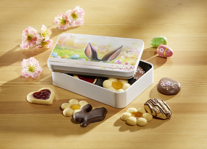 Osterleckereien - Oster-Geschenkdose mit leckerem Inhalt, in Farbe BUNT