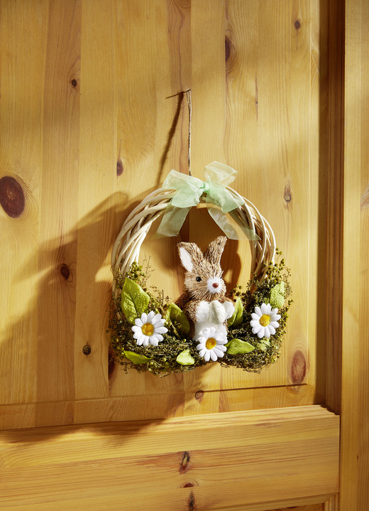 Ostern - Weidenkranz mit Häschen, in Farbe NATUR-GRÜN