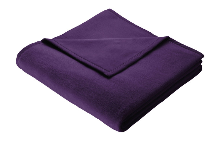 Decken - Hochwertige Schlafdecke mit Veloursband-Einfassung von Bocasa, in Größe 185 (100x150 cm) bis 295 (220x240 cm), in Farbe VIOLETT Ansicht 1