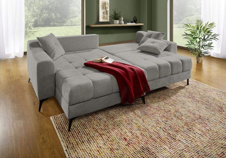 - Moderne Polsterecke mit Bettfunktion, in Farbe GRAU