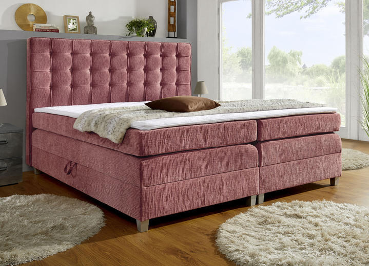 Betten - Boxspringbett mit 2 praktischen Bettkästen, in Farbe ROSA Ansicht 1