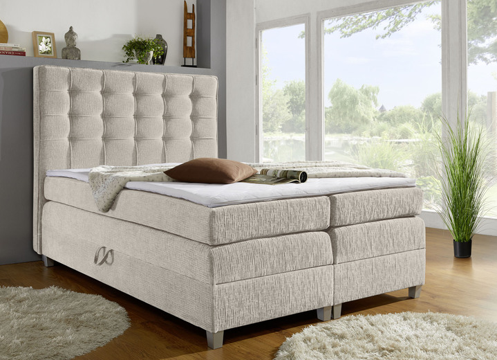 Betten - Boxspringbett mit 2 praktischen Bettkästen, in Farbe BEIGE Ansicht 1